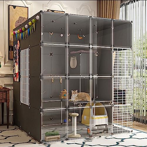 Transparenter Katzenkäfig - Haustier-Laufstall Für Den Innenbereich, Große DIY-Katzengehege Für 1–3 Katzen, Abnehmbare Kleintierkiste Aus Metalldraht, Übungs,C-182 * 107 * 142cm Transparenter Katzenkäfig - Haustier-Laufstall Für Den Innenbereich, Große DIY-Katzengehege Für 1–3 Katzen, Abnehmbare Kleintierkiste Aus Metalldraht, Übungs,C-182 * 107 * 142cm von UQACHG