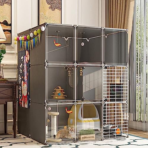 Transparenter Katzenkäfig - Haustier-Laufstall Für Den Innenbereich, Große DIY-Katzengehege Für 1–3 Katzen, Abnehmbare Kleintierkiste Aus Metalldraht, Übungs,D-137 * 72 * 107cm Transparenter Katzenkäfig - Haustier-Laufstall Für Den Innenbereich, Große DIY-Katzengehege Für 1–3 Katzen, Abnehmbare Kleintierkiste Aus Metalldraht, Übungs,D-137 * 72 * 107cm von UQACHG