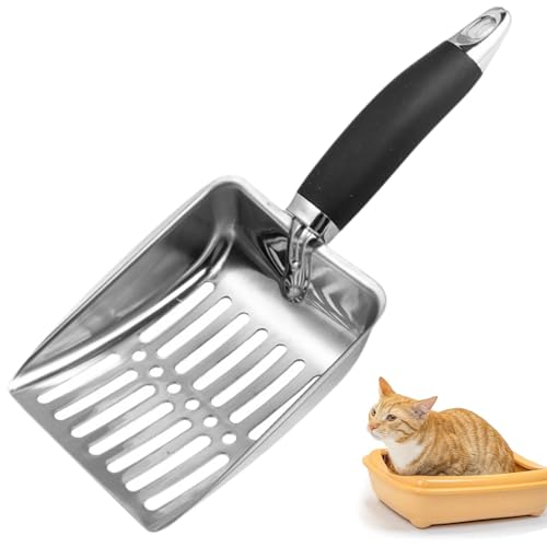 UQMIQURA Katzenstreuschaufel, Katzenklo Schaufel Metall, Robust, Antihaft-katzenstreuschaufel Katzenklo, Schaufel Katzenklo für Katzentoilette, Katzen, Hund von UQMIQURA