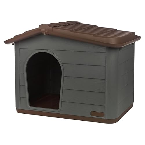 URBNLIVING Hundehütte aus Kunststoff für kleine mittelgroße Hunde, strapazierfähiger Innen- und Außenbereich, leicht abwischbare Oberfläche, Belüftung, leicht, tragbar, witterungsbeständig, 2 Größen von URBNLIVING