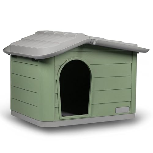 URBNLIVING Hundehütte aus Kunststoff für kleine mittelgroße Hunde, strapazierfähiger Innen- und Außenbereich, leicht abwischbare Oberfläche, Belüftung, leicht, tragbar, witterungsbeständig, 2 Größen URBNLIVING Hundehütte aus Kunststoff für kleine mittelgroße Hunde, strapazierfähiger Innen- und Außenbereich, leicht abwischbare Oberfläche, Belüftung, leicht, tragbar, witterungsbeständig, 2 Größen von URBNLIVING