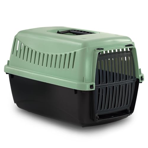 URBNLIVING Transportbox für Hunde und Katzen aus Kunststoff, robuste und leichte Reisebox mit sicherem Schloss und Belüftung, leicht zu reinigende Hundehütte für Welpen, Kätzchen und kleine Haustiere von URBNLIVING