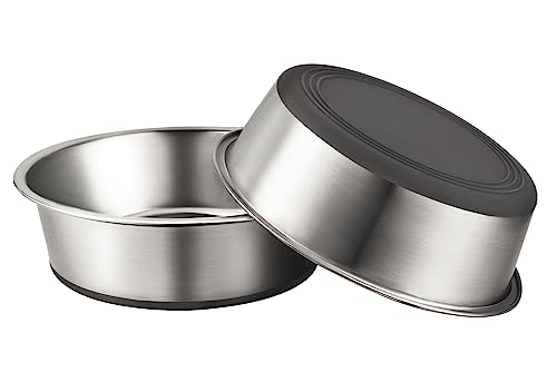 URBUDDIES 2 Stück Edelstahl-Hundenäpfe, Premium-Metall-Hundenäpfe mit rutschfester Gummiunterseite, spülmaschinenfest, leicht zu reinigen, 11 Tassen, graue Unterseite URBUDDIES 2 Stück Edelstahl-Hundenäpfe, Premium-Metall-Hundenäpfe mit rutschfester Gummiunterseite, spülmaschinenfest, leicht zu reinigen, 11 Tassen, graue Unterseite von URBUDDIES