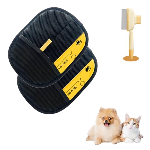 URCHUZE Paciocean Haustierpflegeset, statische Entfernungshandschuhe und feiner Zahnkamm, wiederverwendbare doppelseitige Enthaarungshandschuhe für Hunde und Katzen, reduziert 95 % Haarausfall von URCHUZE