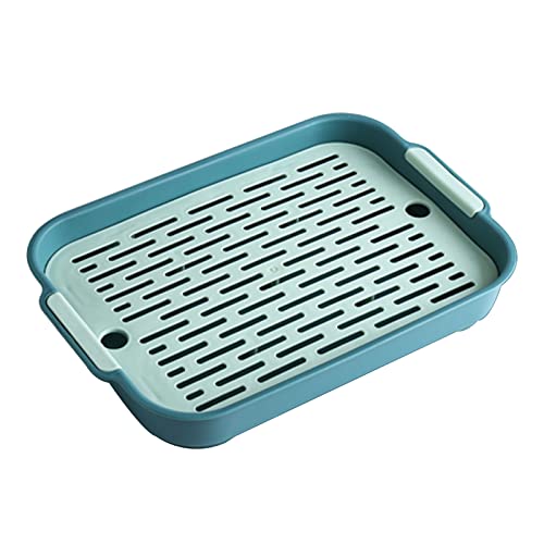 2-stöckige Kaninchentoilette, Haustiertoilette, Kunststoff, rechteckig, Hasentöpfchentrainer, Bettkasten-Ablaufkorb, für Hase, Meerschweinchen, Frettchen, Hamster, Igel (Grün, S) von URCheers