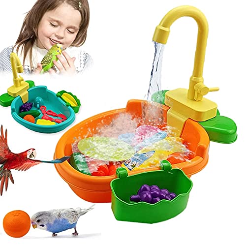 URCheers Vogelbadewanne, Vogel Bad Badewanne Bad Wellensittich Zubehör Papageien Badewanne Vogel Badewanne Cag für die meisten Vogelkäfige Papagei Sittich Nymphensittich Käfig Wasserdusche (orange) von URCheers