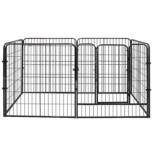 Welpen-Laufstall mit 6 Paneelen, robuster Metall-Hundezaun mit Tür, faltbar, verdickt, Haustier-Laufstall, 6 x Tierbarriere, 60 x 60 cm, Kaninchen-Schweinestall für den Innen- und Außenbereich, von URCheers