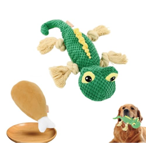 URITIS Hundeplüschspielzeug, Eidechsen- und Hühnerbeinspielzeug, interaktives Spielzeug, weiches und Robustes Anti-Kau-Plüschspielzeug mit Quietschen von URITIS