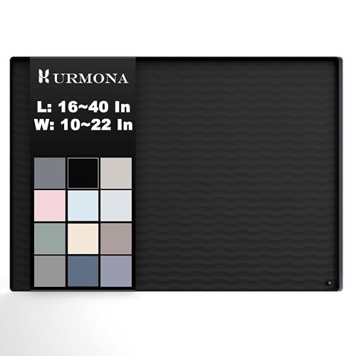 URMONA Wasserdichte Silikon-Untertischmatte, Schrank- und Thekenschutz, Regaleinlage für Küche und Bad, Aufbewahrung und Organizer, Katzenklo Matte, Haustier, Katzen, Welpen, 48,3 x 48,3 cm, Schwarz URMONA Wasserdichte Silikon-Untertischmatte, Schrank- und Thekenschutz, Regaleinlage für Küche und Bad, Aufbewahrung und Organizer, Katzenklo Matte, Haustier, Katzen, Welpen, 48,3 x 48,3 cm, Schwarz von URMONA