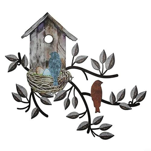 URPIZY Metall-Vogelbaum-Wanddekoration mit Vogelhaus für den Außenbereich, , Wandkunst zum Aufhängen URPIZY Metall-Vogelbaum-Wanddekoration mit Vogelhaus für den Außenbereich, , Wandkunst zum Aufhängen von URPIZY