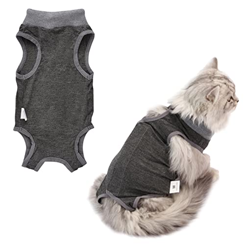 URROMA 1 Stück Katze Chirurgie Recovery Suit, Alternative E-Halsband Kegel Anti Lecken Haustier chirurgische Genesung Shirt Hautkrankheiten Bauchwunden Sterilisation Katzenanzug für Haustiere, M von URROMA