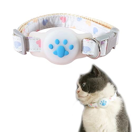 URROMA 1 Stück verstellbares Airtag-Hundehalsband, blau, reflektierend, Haustierhalsband, Tracking-Finder, Silikon, 1 Abdeckungen für Halterung, schnelles Finden von Haustieren und verhindert Verlust von URROMA