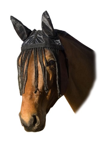 USG Fliegenhaube m. Ohrenschutz und Fransen, schwarz, Warmblut von USG