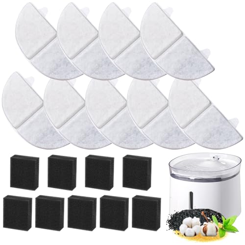 9+9pcs Katzenbrunnen Filter,Trinkbrunnen für Katze Hunde Ersatzfilter, Trinkbrunnen Filter für 68oz/2L (Modell: WF20,CF20) von UTEFIF