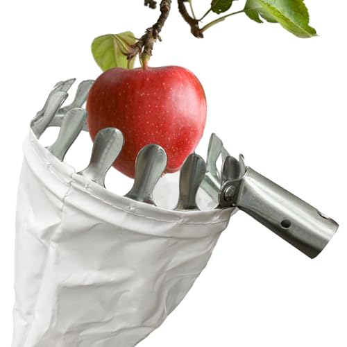 UTEFIF Obsternetzer, Obstpflücker mit Stoffbeutel,Apfelpflücker für die Ernteernte Apfel Orangen Pfirsichbirne Kirschen(Ø16 cm) von UTEFIF