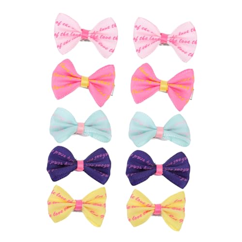 UTHCLO 10 Stück Teiliges Bunte Pet Bowknot Haarklammern Langlebige Hundehaarspangen aus Leichtem Material und Praktische Haaraccessoires für Welpen und Kleine Hunde als für von UTHCLO