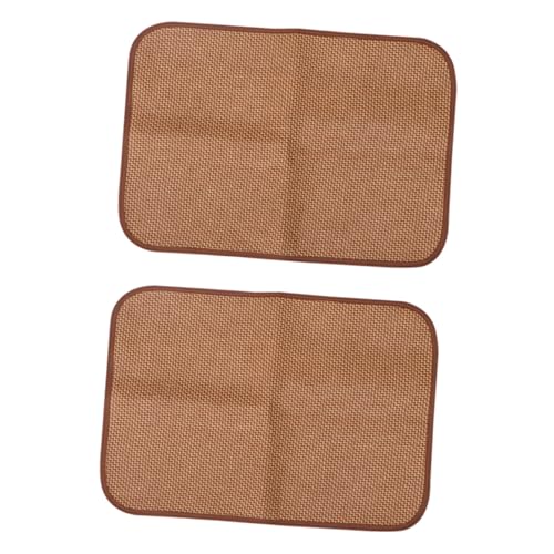 UTHCLO 2 STÜCK Atmungsaktive Hundematte aus Rattan und Naturmaterial Kühlende Sommermatte für Haustierkennels Praktische Bequeme Schlafunterlage Kaffee von UTHCLO