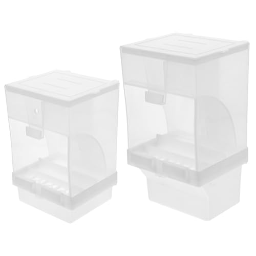 UTHCLO 2 Stck Automatischer Vogelfutterspender Haken und Schraub Design Langlebig aus PP Abs Leicht zu Reinigen Abnehmbar Geeignet für Vögel Hamster Kaninchen Mäuse für Käfige Innen und von UTHCLO