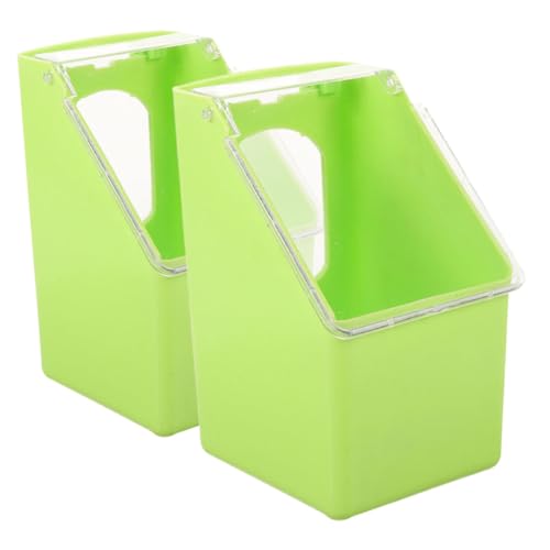 UTHCLO 2 Stück Hängende Futterschalen für Tauben Vogelkäfig Futterspender Futterbox Anti Spritz Robust Einfach zu Reinigen und Montieren Grün von UTHCLO