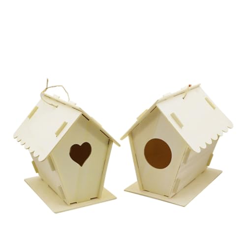 UTHCLO 2 Stück Holz Vogelhaus DIY Nistkasten Dekorativ Langlebig für Vögel Kleintiere Innenbereich Herz und Rundform Holzhaus Ornament Praktisch UTHCLO 2 Stück Holz Vogelhaus DIY Nistkasten Dekorativ Langlebig für Vögel Kleintiere Innenbereich Herz und Rundform Holzhaus Ornament Praktisch von UTHCLO
