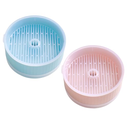 UTHCLO 2 Stück Hydroponische Katzengras Pflanzbox Soilless Pflanzenkasten Kunststoff Katzenpflanzer Praktisch für Haushalt Reinigung der Katzenmaulpflege Haarballenlösung Blau und Rosa von UTHCLO