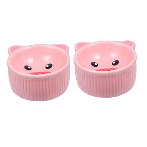 UTHCLO 2 Stück Keramik Hamster Futternapf Teiliges Glatte Oberfläche rutschfest Robust Niedliche Cartoon Tiernahrungsschale für Meerschweinchen und Kleine Haustiere von UTHCLO