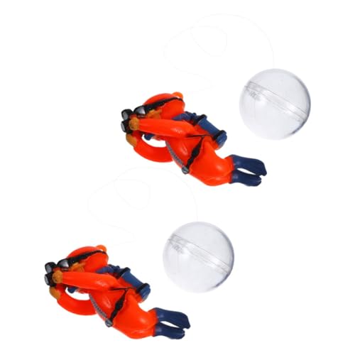 UTHCLO 2 Stück Schwimmende Aquarium Deko Taucher Figuren PVC Sicher Fischspielplatz mit Saugnäpfen für Kleine Aquarien und Fischbecken Interaktive Unterwasser Dekoration für Fischpanzer von UTHCLO