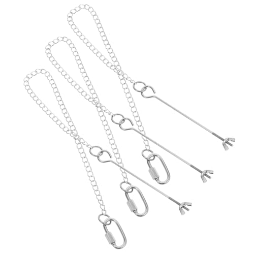 UTHCLO 3 Stück Edelstahl Papageien Futterhalter Hängend Obst Gemüse Futterspender Vogelkäfig Zubehör Wiederverwendbar mit Kette für Papageien und Kleine Vögel von UTHCLO