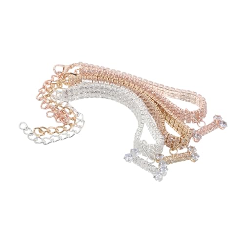 UTHCLO 3 Stück Haustierhalsband Zubehör Für Haustierketten Katzenkettenzubehör Haustier Katze Halskette Luxushundkragen Katze Hund Schmuck Katzenhalsbänder Katzenbedarf Strasssteine von UTHCLO