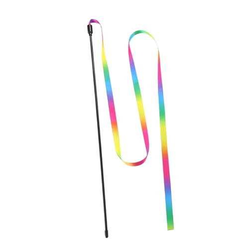UTHCLO 3 Stück Teiliges Katzenspielzeug Bunte Rainbow Teaser Sticks Interaktives Katzenangel für Kätzchen Training und Beschäftigung zu Hause Geeignet von UTHCLO