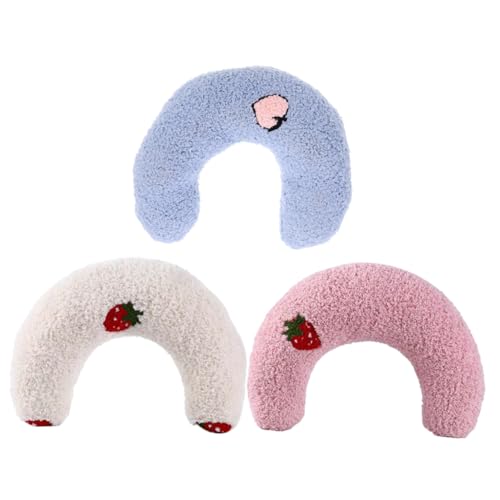 UTHCLO 3 Stück U Förmiges Katzenschlafkissen Ergonomisch Geformt für Nackenkomfort Vielseitig für Zuhause Reisen und Outdoor Haustierkissen für Katzen und Kleine Hunde Halbrundes Design von UTHCLO
