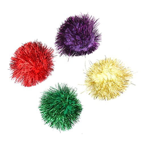 UTHCLO 30 Stück Teiliges Bunte Glitter Katzenbälle Interaktives Katzenspielzeug für Kleine Katzen und Haustiere Elastisch Fördert Spielspaß und Krallenpflege Zufällige Zufällige Farbe von UTHCLO