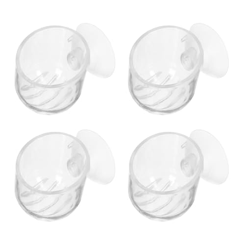 UTHCLO 4 Stück Aquarium Futterbecher aus Transparentem Acryl Fischfutterhalter und Wasserpflanzen Robust und Installieren Geeignet für Süß Salzwasseraquarien Vielseitig als Pflanzen von UTHCLO