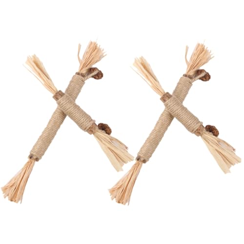 UTHCLO 4 Stück Teiliges Katzenminze kauspielzeug aus Holz Verschleißfestes Katzenspielzeug für Kätzchen Interaktives Beißspielzeug zur Zahnpflege Geeignet für Indoor Haustiere von UTHCLO