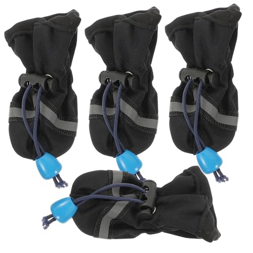 UTHCLO 4 Stück wasserdichte Hundeschuhe Teiliges rutschfest Pfotenschutz Hundepfotenschuhe für Outdoor bei Regen Klein Leicht Tragbar Zufällige Farbe Zufällige Farbe von UTHCLO