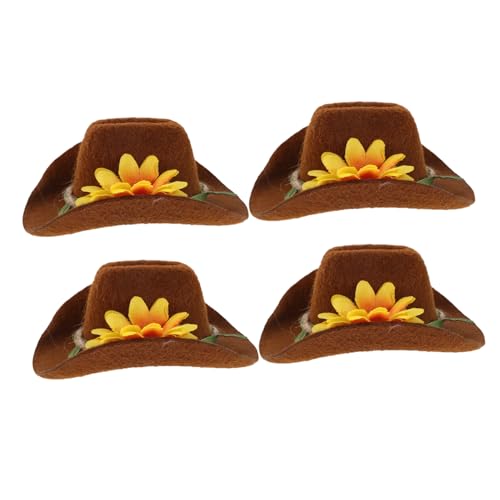 UTHCLO 4 Stücke Teiliges Mini Cowboy Hüte für Kleintiere Verstellbare Filzhüte mit Blumenmuster Leichtes Western Kostüm für Meerschweinchen Hamster Hühner Kleine Haustiere Robust und UTHCLO 4 Stücke Teiliges Mini Cowboy Hüte für Kleintiere Verstellbare Filzhüte mit Blumenmuster Leichtes Western Kostüm für Meerschweinchen Hamster Hühner Kleine Haustiere Robust und von UTHCLO