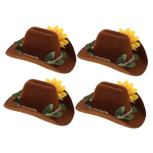 UTHCLO 4 Stücke Teiliges Verstellbare Mini Cowboy Hüte aus Filz mit Floralem für Kleine Haustiere Wie Hühner Hamster Schlangen Leicht Langlebig Niedliches Western Kostüm für Party und UTHCLO 4 Stücke Teiliges Verstellbare Mini Cowboy Hüte aus Filz mit Floralem für Kleine Haustiere Wie Hühner Hamster Schlangen Leicht Langlebig Niedliches Western Kostüm für Party und von UTHCLO