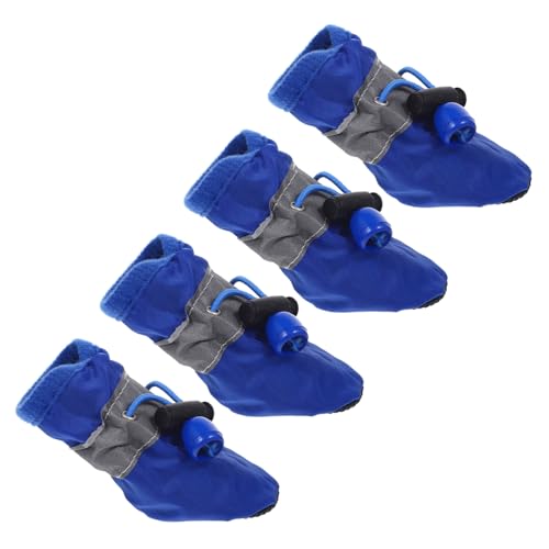 UTHCLO 4 Teiliges wasserdichte Hundeschuhe mit Rutschfester Sohle Pfotenschutz für Kleine bis Mittelgroße Hunde Atmungsaktive Outdoor Booties für Jahreszeiten Einfache Handhabung von UTHCLO
