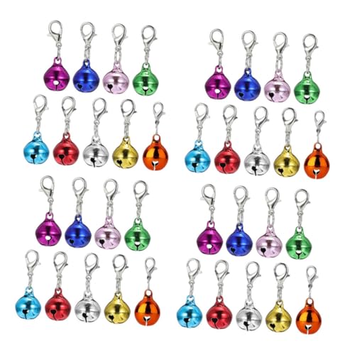 UTHCLO 45 Stück Teiliges Metall Glocken Set mit Bunten Bellen für Katzen und Hundehalsbänder Leichte DIY Schmuckanhänger Geräuschvolle Schlüsselanhänger und Bastelzubehör für von UTHCLO