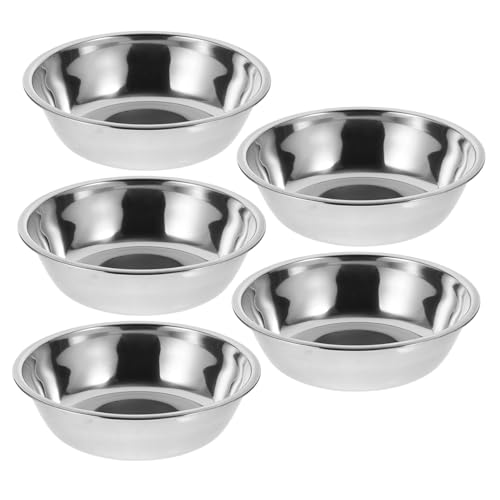 UTHCLO 5 Stück Edelstahl Hundeschalen rutschfest Kippsicher Leicht zu Reinigen Kompakter Welpen futterspender für Haustierfütterung und Outdoor Einsatz von UTHCLO