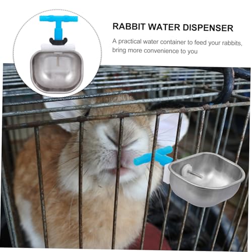 UTHCLO 5 Stück Teiliges Edelstahl Trinkschalen Geflügel und Kaninchen Langlebig Kompakt Stabile Installation Glatte Kanten Praktischer Wasserspender für Kleintiere und Geflügelhaltung von UTHCLO