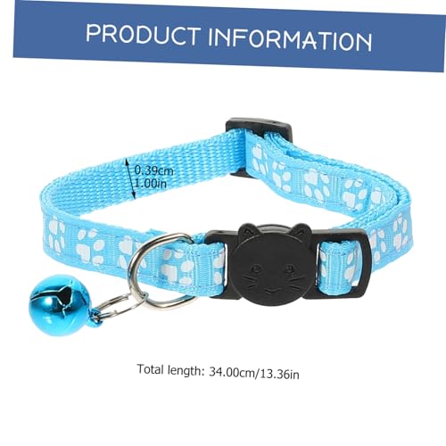 UTHCLO 5 Stück Teiliges Katzenhalsband mit Druck Pfotenmuster Bunte Katzenhalsbänder mit Glocke Dekorative Kätzchen Neckties für Fotoshootings Bequem und Langlebig Geeignet für Party und von UTHCLO