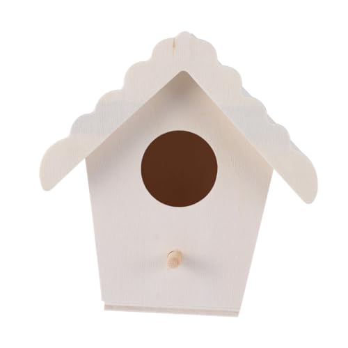 UTHCLO 5 Teiliges Holz Vogelhaus zum Selbstgestalten Kreatives Naturfarbenes Nistkasten Dekor mit Verschiedenen Designs DIY Anhänger für Garten und Innenraumdekoration für Kleine von UTHCLO