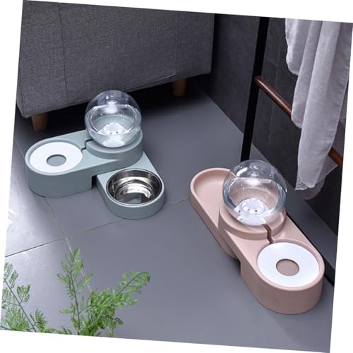 UTHCLO Automatischer Haustier Wasserspender Doppelnapf Blau Edelstahlbecken rutschfest Kippsicher Sicherer Glatter Trinknapf für Hunde Katzen und Tauben Praktischer Wasserautomat für von UTHCLO