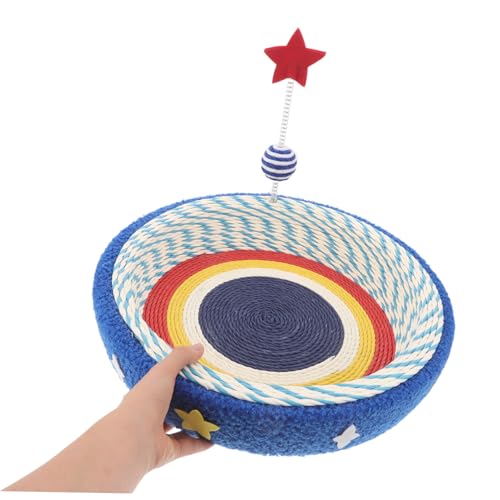 UTHCLO Cat Scratcher Bed mit Sternenmuster Strapazierfähiges Sisal Katzenkratzbrett und Lounge Nest Rundes Indoor Kratzkissen für Katzen bis Schützt Möbel und Bietet Spiel und Ruheplatz von UTHCLO