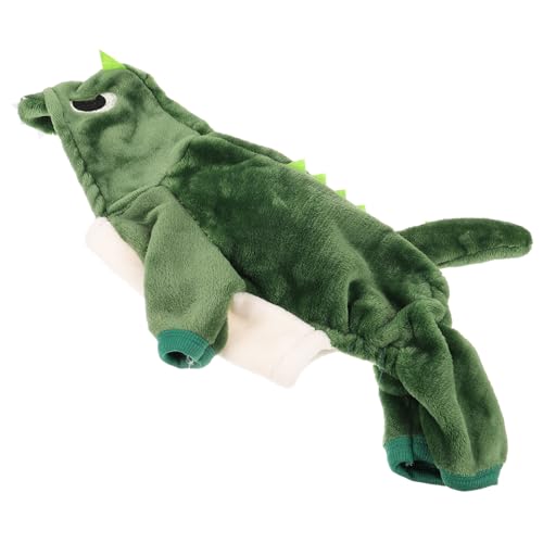 UTHCLO Dinosaurier Hundemantel Gefüttert Winddicht Warme Haustierjacke Welpen Hoodie Niedlich Vierbeiniger Overall Grün S für Kleine und Mittlere Hunde von UTHCLO