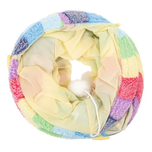 UTHCLO Faltbarer Katzentunnel mit Regenbogenmuster Kratzfestes Rascheltunnel für Katzen Interaktives Pet Tube Toy zur Beschäftigung und Bewegung Langlebig und Faltbar für Hauskatzen von UTHCLO