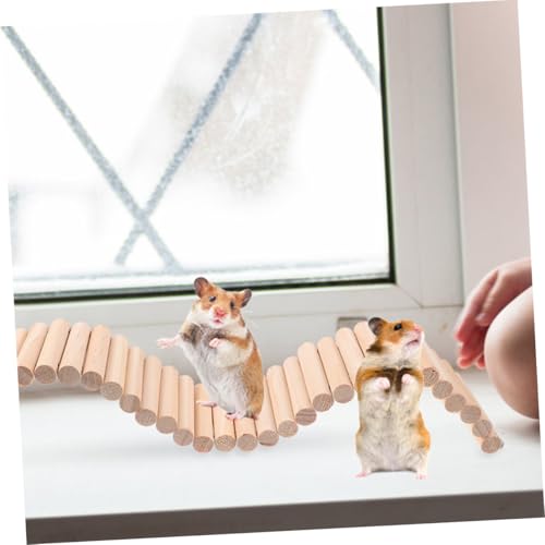 UTHCLO Flexible Holzleiter Kletterspielzeug für Hamster und Kleintiere Sichere Holzbrücke für Chinchillas Mäuse Meerschweinchen und Nager Einfach zu Reinigen und Vielseitig Einsetzbar von UTHCLO
