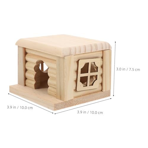UTHCLO Hamsterhaus Holz Kleintier Versteck Holzhaus für Zwerghamster Gemütliches Nagerhaus mit Spiel Ruhebereich Einfach zu Reinigen Sicheres Holzmaterial von UTHCLO