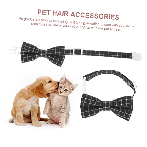 UTHCLO Haustier Doktorhut mit Quaste und Schleife Abschlussmütze für Hunde und Katzen Festliches Outfit für Haustiergeburtstag Halloween und Abschlussfeier Roter Filz und Schwarzer von UTHCLO